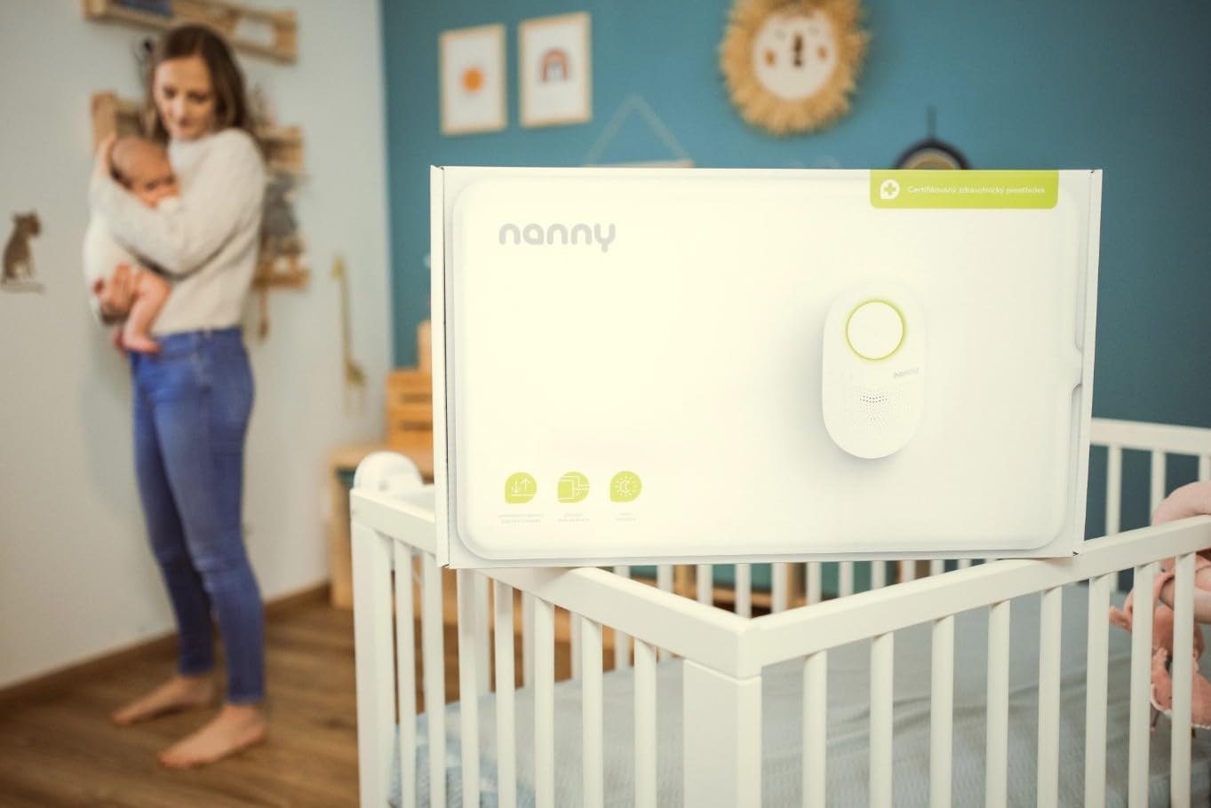 MonitorNanny BM-03 Baby Atemmonitor mit Sensortechnologie, Akustischer und Visueller Alarm