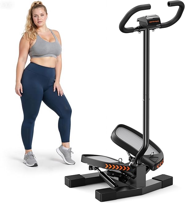 Sportsroyals Exercise Stair Stepper für Zuhause – Up-Down Swing Stepper mit Power Ropes for Bein/Arm/Butt Training, Home Office Fitness Exercise