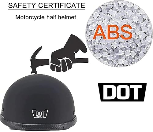 Miniatura 4 de Medio casco de motocicleta, cascos pequeños para motocicleta para adultos, negro mate, XL