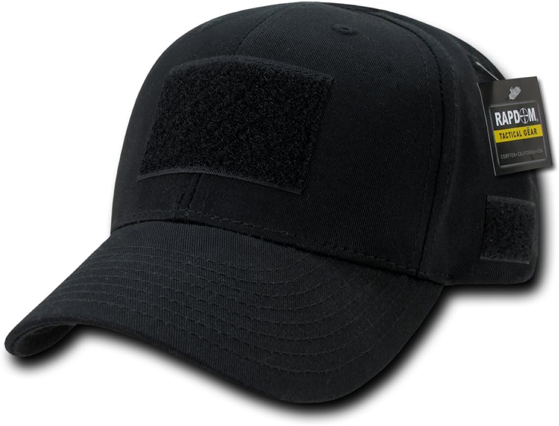 Rapdom Tactical Low Crown Structured Cap, Black
