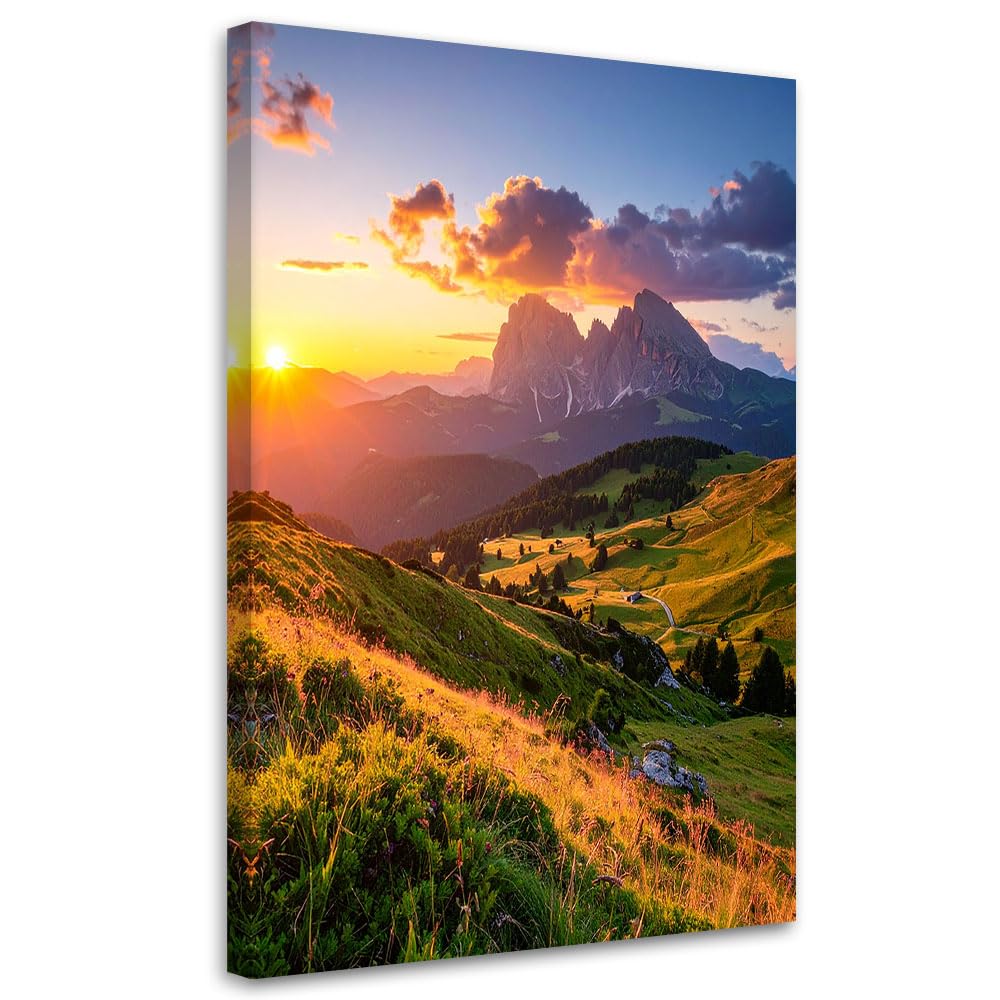 Tableau sur toile paysage de montagne pour decoration chambre cocooning - 7