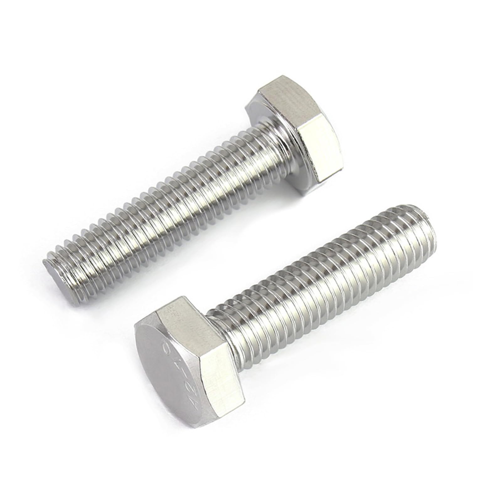 YbZHpy 2 Pieces M18×60Mm-M18×90Mm Hex Head Screws Hex Tap Bolts Stainless Steel Fasteners Suitable for Construction, Automotive Repair,M18×70mm
