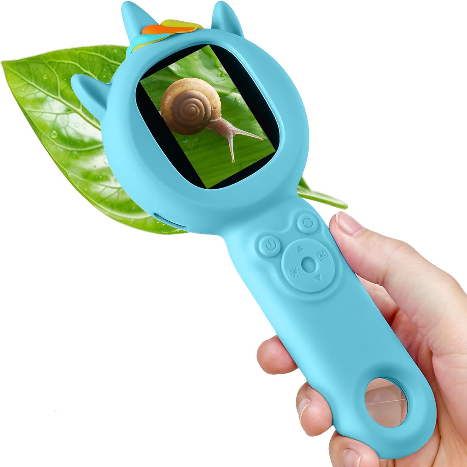 Kids Microscope- 500x Magnification,16X Zoom,Handheld Microscope for Kids with HD Cam,Portable Science Learning Tool,Christmas Birthday Gifts for Boys Girls Aged 3-12 （Blue）