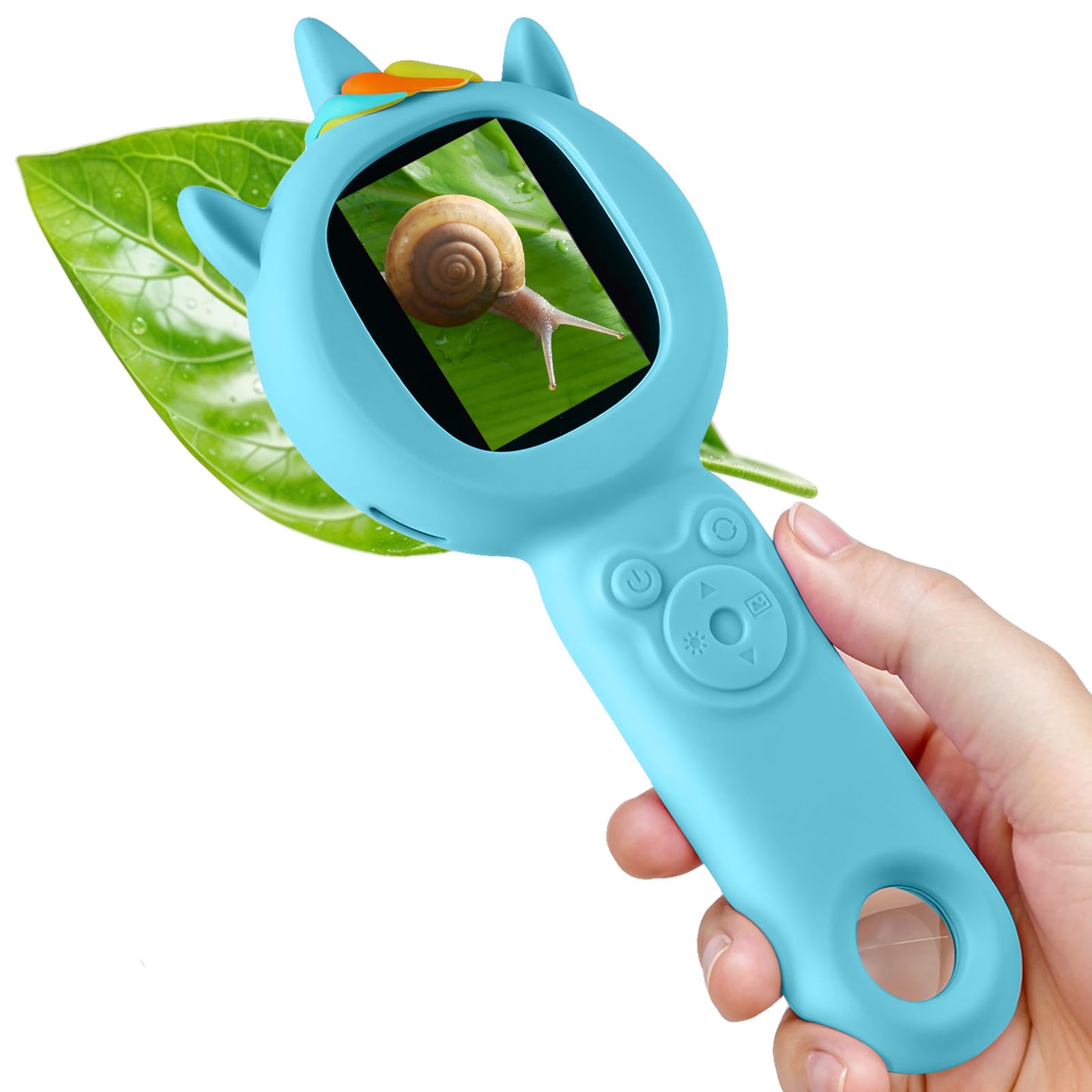 Kids Microscope- 500x Magnification,16X Zoom,Handheld Microscope for Kids with HD Cam,Portable Science Learning Tool,Christmas Birthday Gifts for Boys Girls Aged 3-12 （Blue） | 16X zoom, HD camera, portable science learning tool, birthday gift for boys and girls ages 3-12-image-29