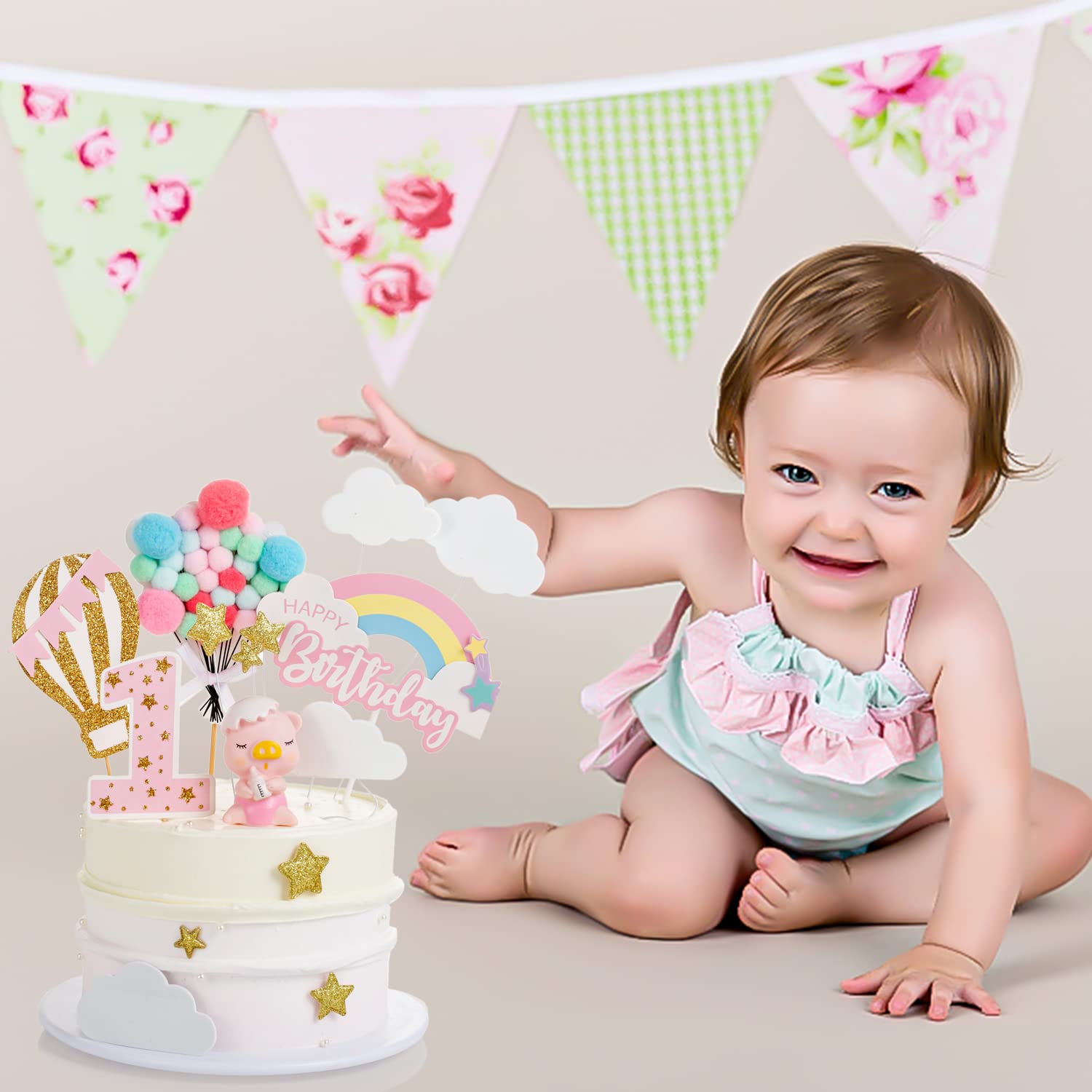 Weihnachtsmann-Baby Kuchenaufsatz Mit Glitzer – 16 X 22 Cm, Für Babyparty, Weihnachten & Kindergeburtstag