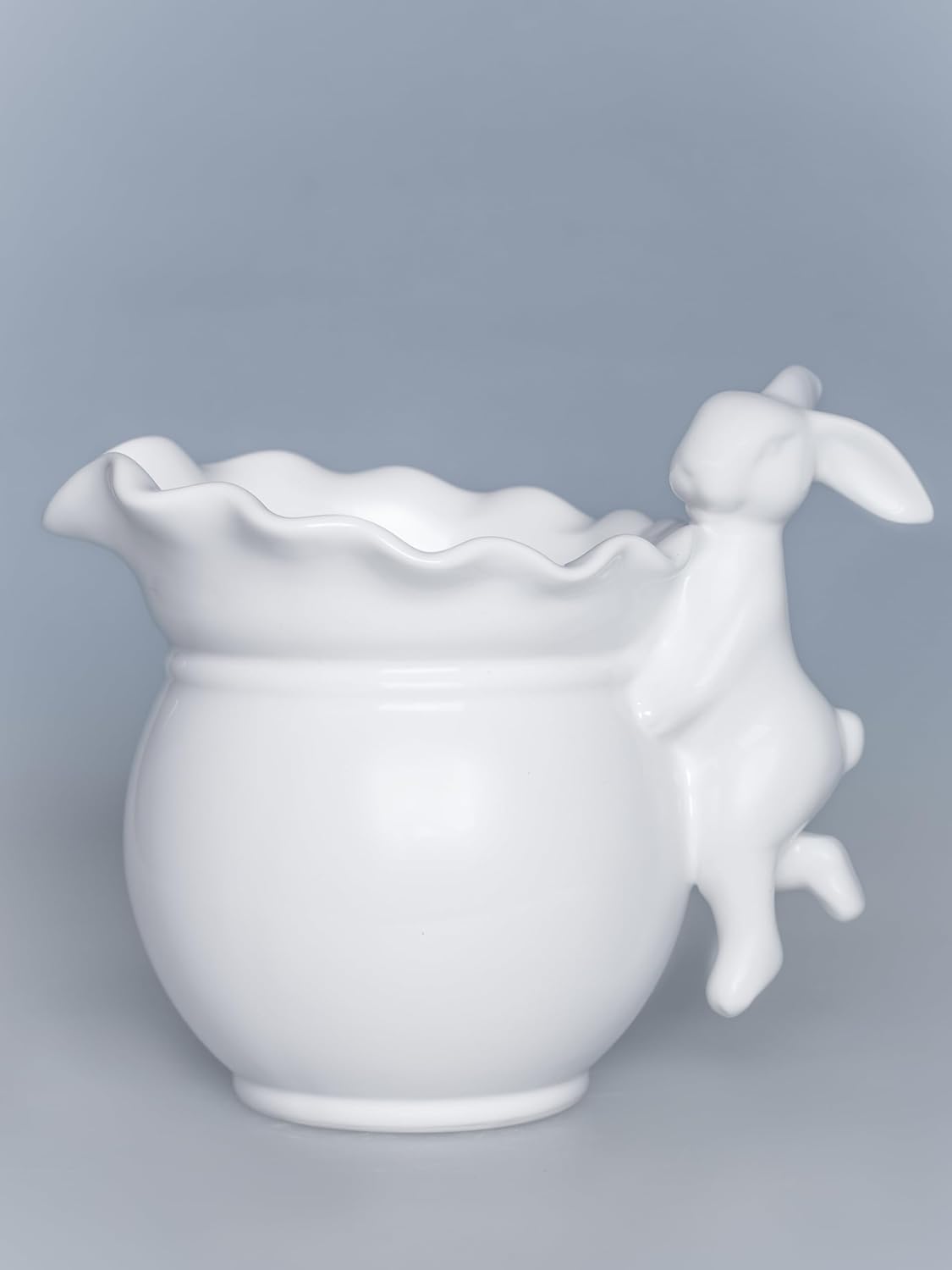 Dancing Rabbit Vase Planter - Bunny Statue, Easter Decor, Ceramic Bunny Platter