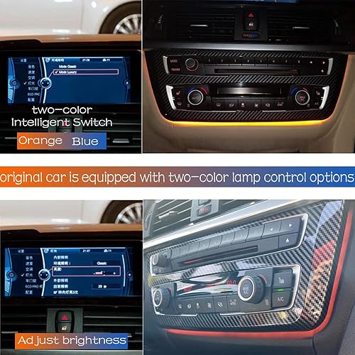 Miniatura 8 de Aire acondicionado interior del coche Panel de AC Iluminación LED Accesorios de ajuste de luz ambiental para BMW 3 4 Serie 3GT F30 F36 M3 M4 Control