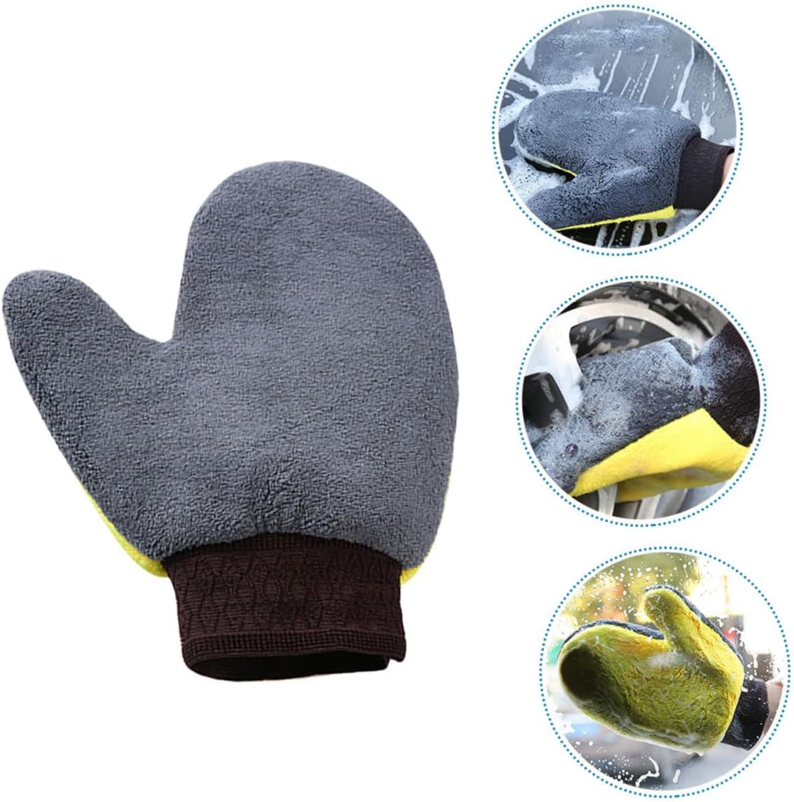 3pcs Car Washing Gloves Scratch Coral Fleece Mitts for Vehicle Exterior Cleaning and Non-Slip Design for Car and Home Cleaning Tasks
