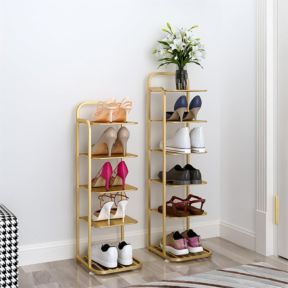 Étagère à chaussures étroite meuble d'angle Slish d en métal pour petite chambre
