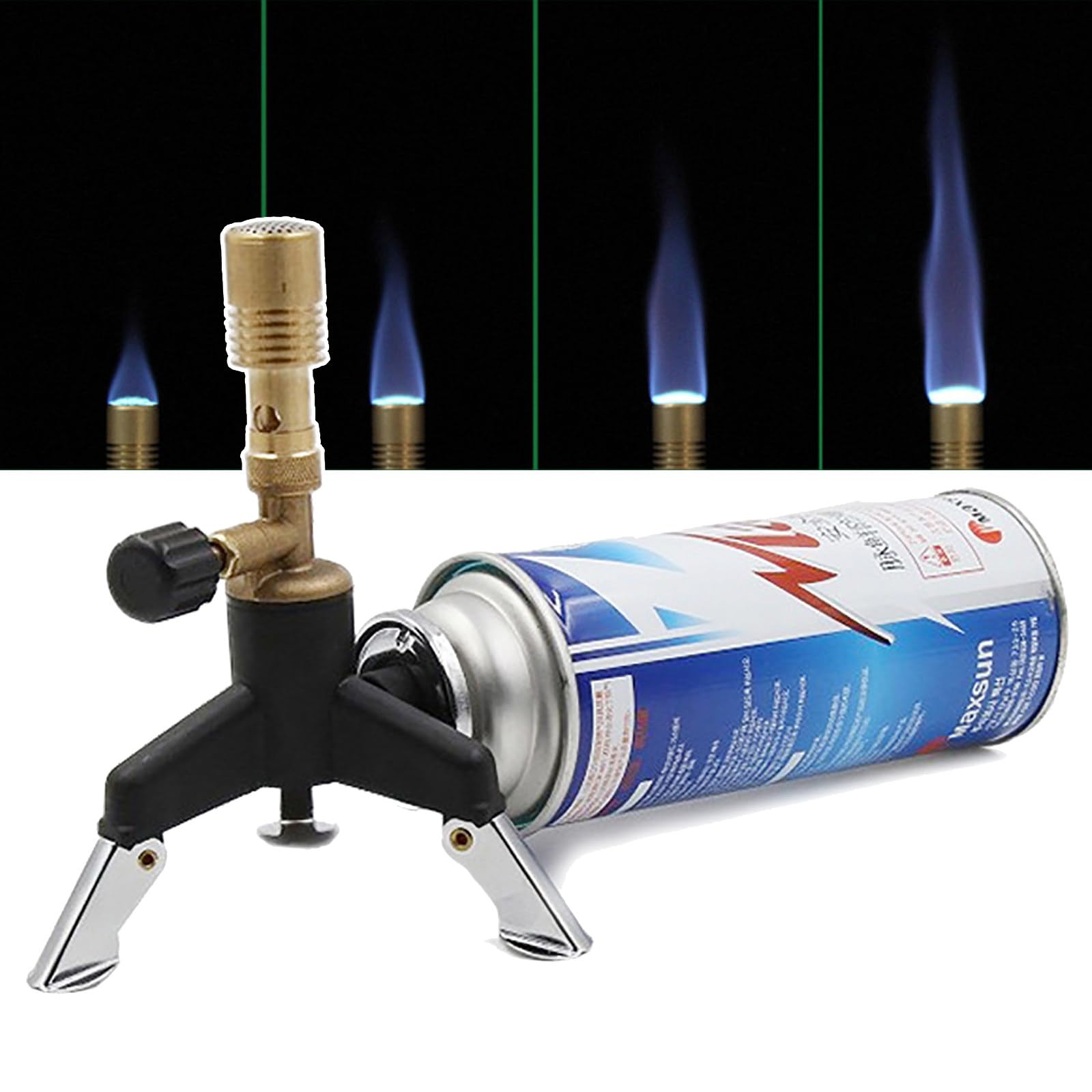Deathsall Multicolor Laboratory Bunsen Burner, Portable Gas Blowtorch, Brass Material, Adjustable Flame Hardness And Temperature, With Triangle, For School Laboratory