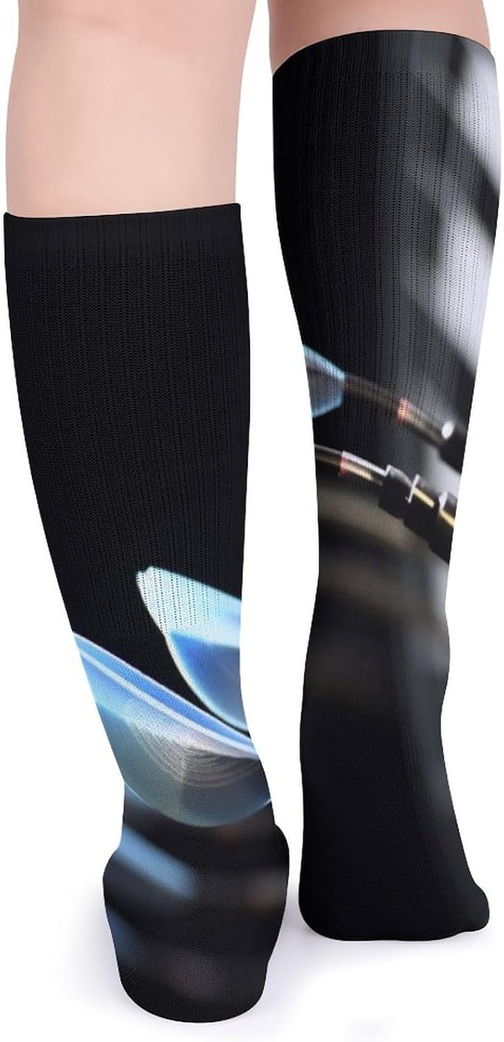 Breathable Crew Sock, Moisture Wicking, Athletic Calf Socks, Cozy | Darts Arrows Compression Socks for Women Men, Lightweight High Work Socks for Business, Casual