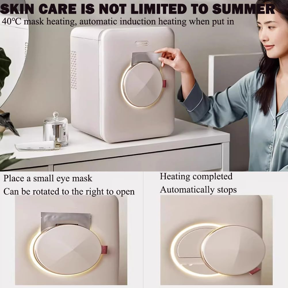 Mini Refrigerator for Girls, Cosmetic Fridge, Cosmetic Freezer with Warming Function, Icebox for Small Households, Low Noise, Suitable for Beauty Products, Beverages, Home, Bedroom