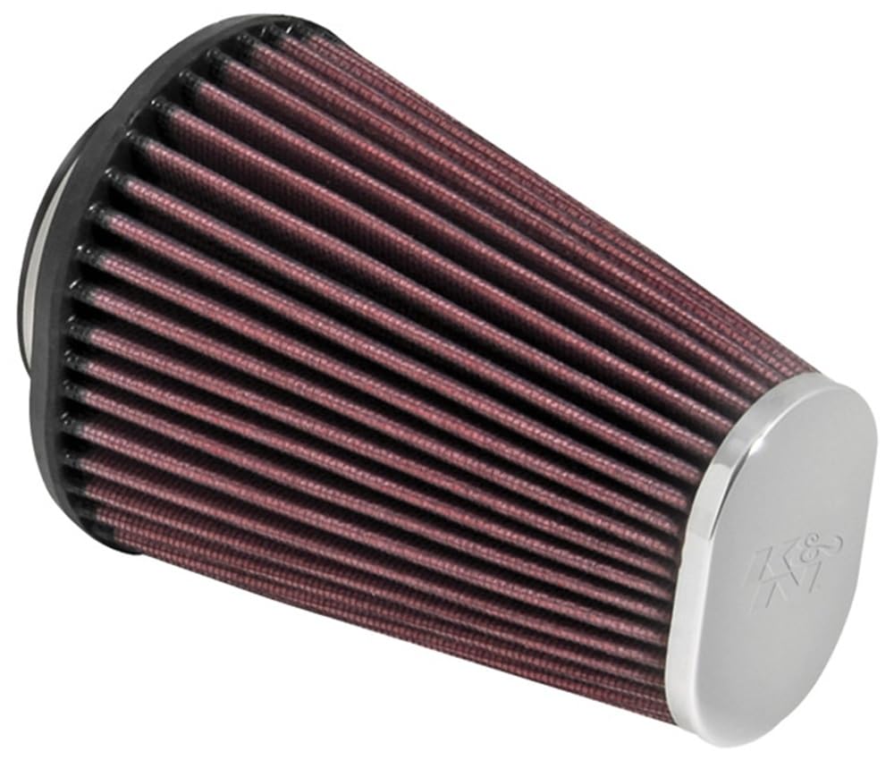 K&N High-Flow Original Lifetime Universal Clamp-On Air Filter: High Performance, Premium: Flange Diameter: 2.4375 In, Filter Height: 6 In, Flange