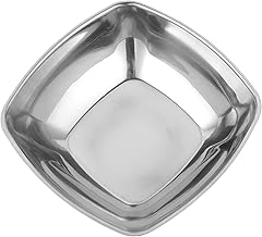 SEWOART Tigela de salada quadrada copos de molho de metal tigelas de preparação de pinça tigela de parede dupla tigela de doces tigelas de lanche pratos de molho de soja prato de ketchup prato infantil tigelas de frutas bandeja de frutas alimentos de aço inoxidável