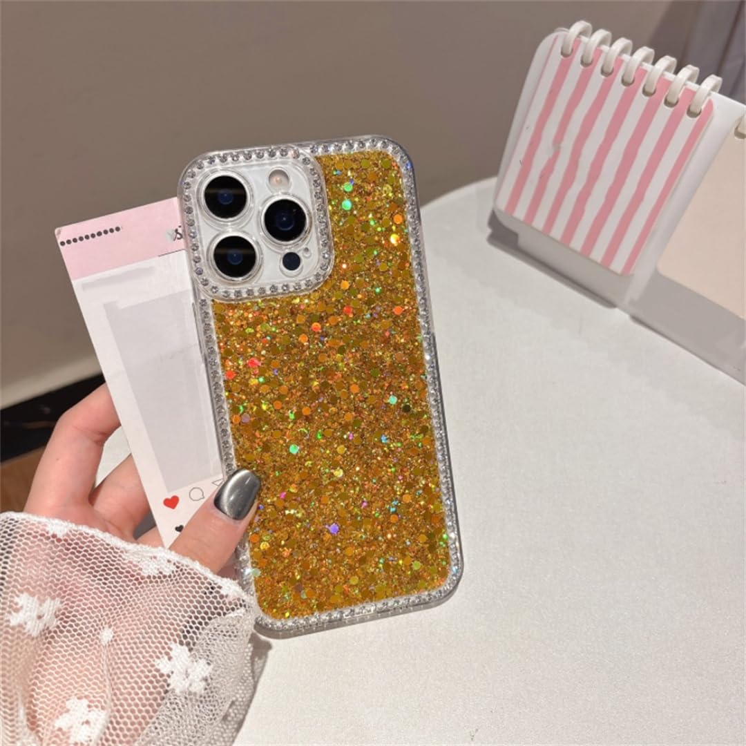 Coque de Téléphone pour iPhone 16 Brillante Souple Antichoc Or - 8