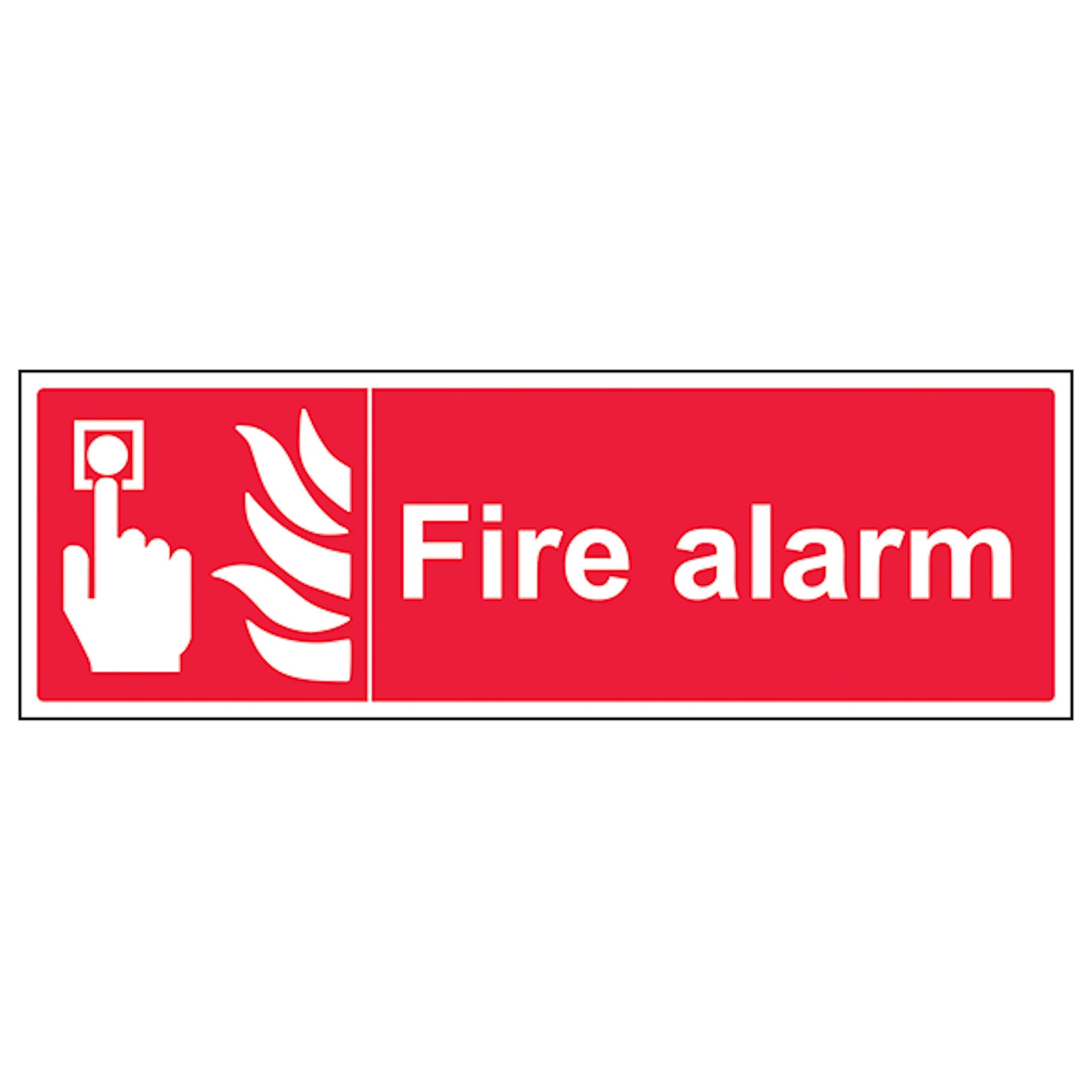 V Safety Fire Alarm - Landscape 450 x 150 mm - 3mm Aluminium Composite Safety Sign