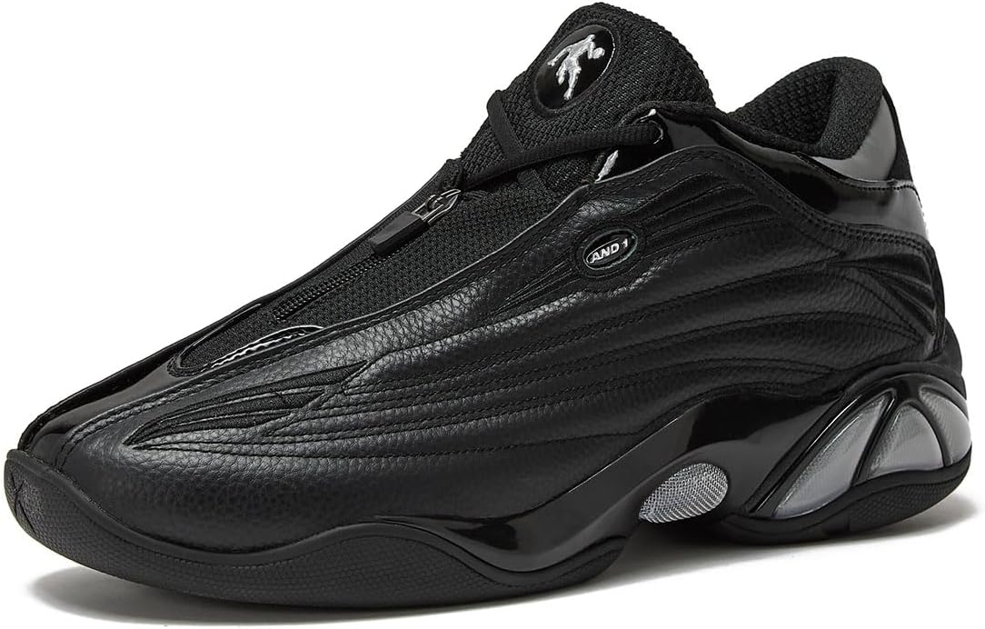 AND1Mad Game Pro Mens Basketball Shoes, White or Black Basketball Shoes Men, Retro Leather Athletic Sports Sneakers Mens Size 9-14