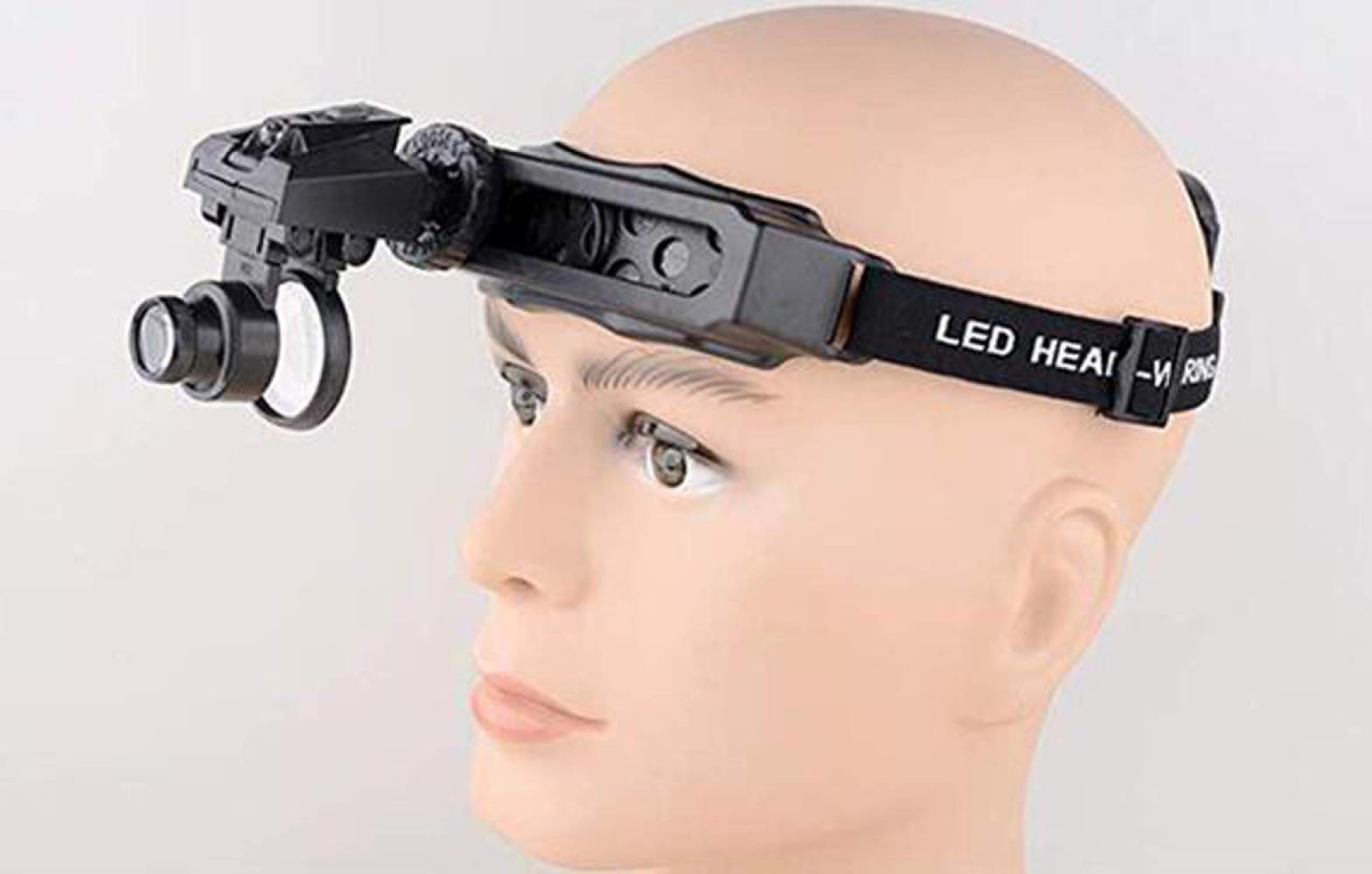 8 Linsen 1,0X, 1,5X, 2,0X, 2,5X, 3,5X, 5X, 8X, 20X Lupe, LED-Licht, Freisprech-Stirnband, Lupenlampe, Stirnband, Brille, Lupe, Lesebrille mit LED-Leuchten, Brillenlupenwerkzeug Safehappy