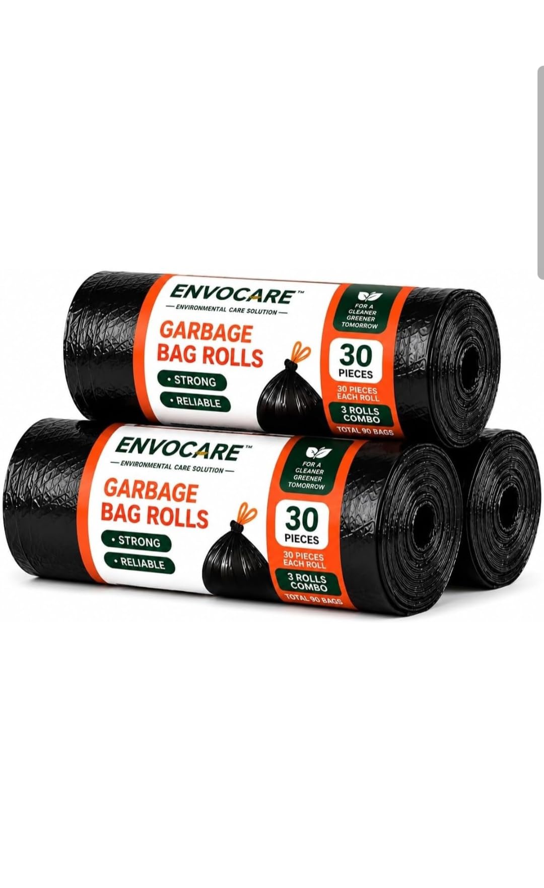 Black Garbage Bags Roll | Biodegradable Medium Size 19x21 Inch | Leak-Proof Dustbin Bags for Kitchen, Bathroom, Office | 90 Bags (30 Bags x 3 Rolls)-picture-13