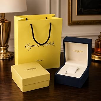 Single Watch Box Solid Wood Wristwatch Case with Gold Tone Hardware and Cushioned Watch Bed for Longines Elegant
