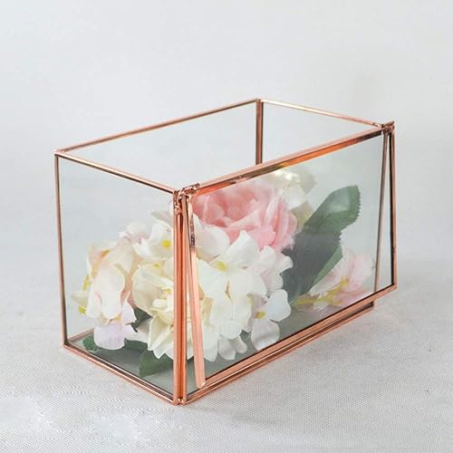 Miniatura 6 de TEmkin Regalo para las mujeres Joyeros Cajas de joyería Cajas de oro rosa Rectángulo Joyero Pecho Sello de vidrio Estilo Europeo Joyería de moda