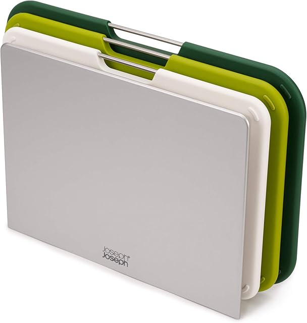 Joseph Joseph Nest 3-Piece Chopping Board Set with Storage Stand, Green