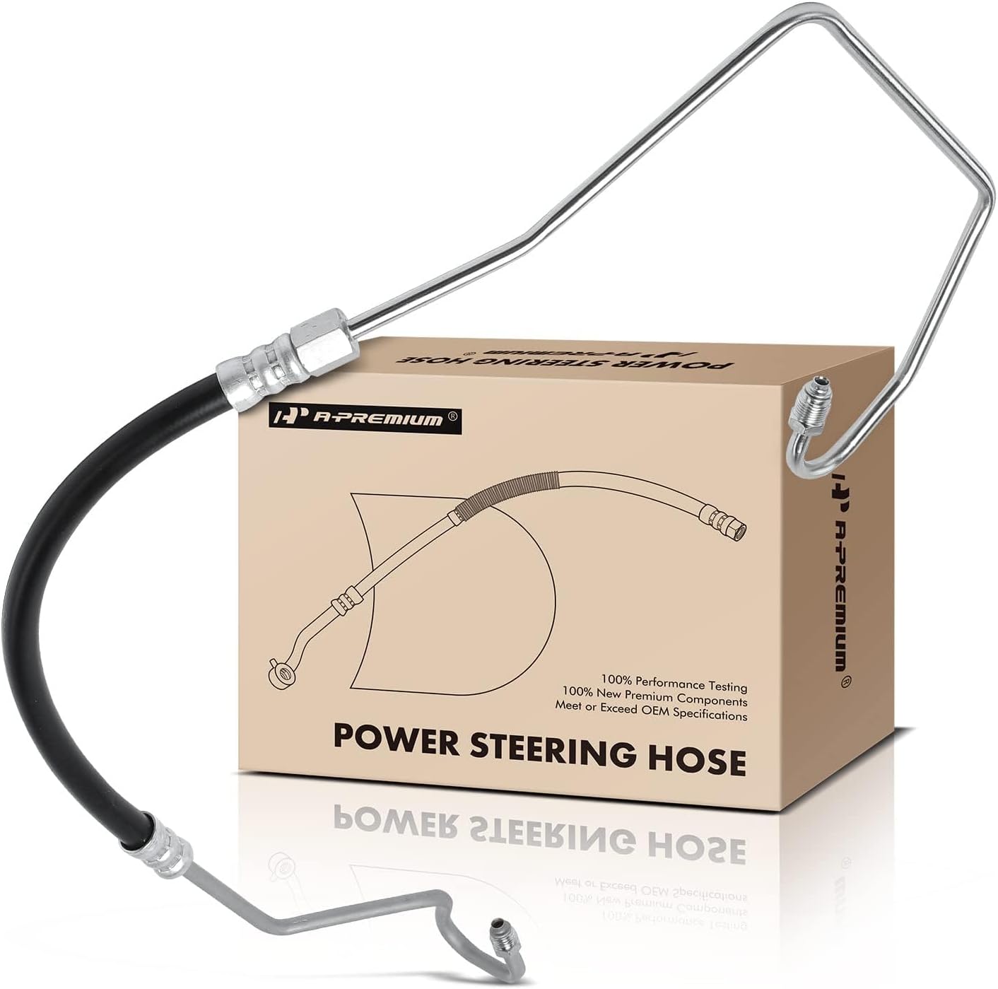 A-Premium Power Steering Hose Pressure Hose Line Assembly Compatible with Chevrolet Express 1500 2500 3500 & GMC Savana 1500 2500 3500, 2003-2005, Pump To Hydraulic Brake Booster