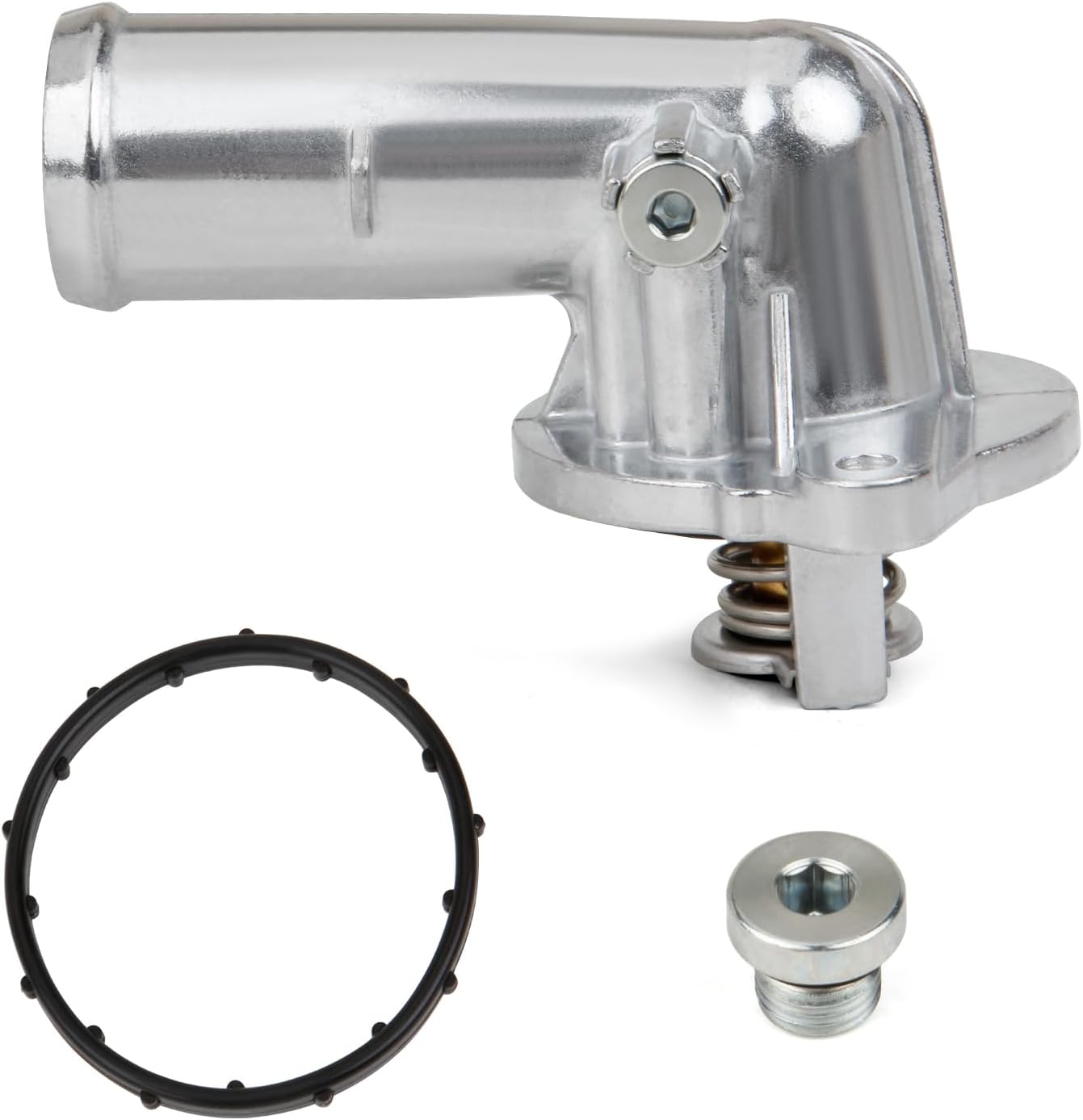 MITZONE Upgrade Aluminium Thermostat Housing Assembly Compatible with Dodge Durango Grand Cherokee 2011-2015 Wrangler JK 2012-2018 Replace 902-852 5184651AG 5184651AH