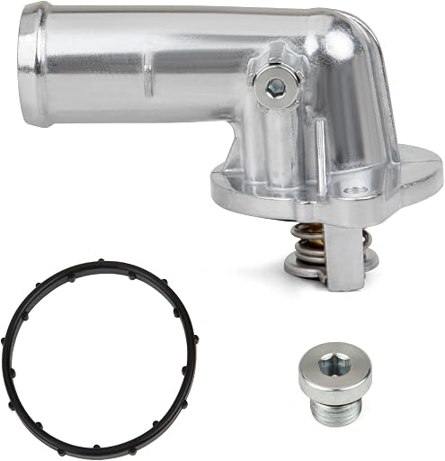 MITZONE Upgrade Aluminum Thermostat Housing Assembly Compatible with Dodge Durango Grand Cherokee 2011-2015 Wrangler JK 2012-2018 Replace 902-852 5184651AG 5184651AH