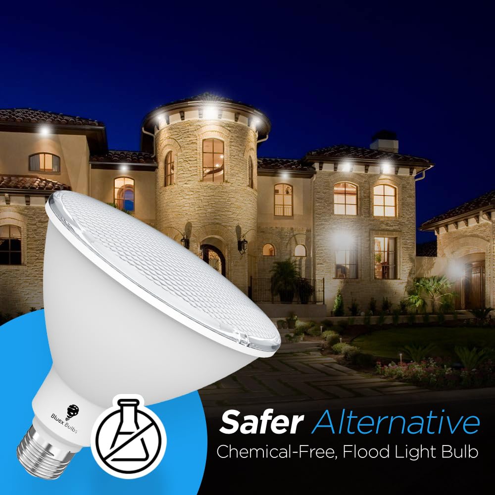 2 Pack High Power Outdoor PAR38 20W 250 Watt Equivalent 2800 Lumens Dimmable LED Flood Light Bulb Super — view 9