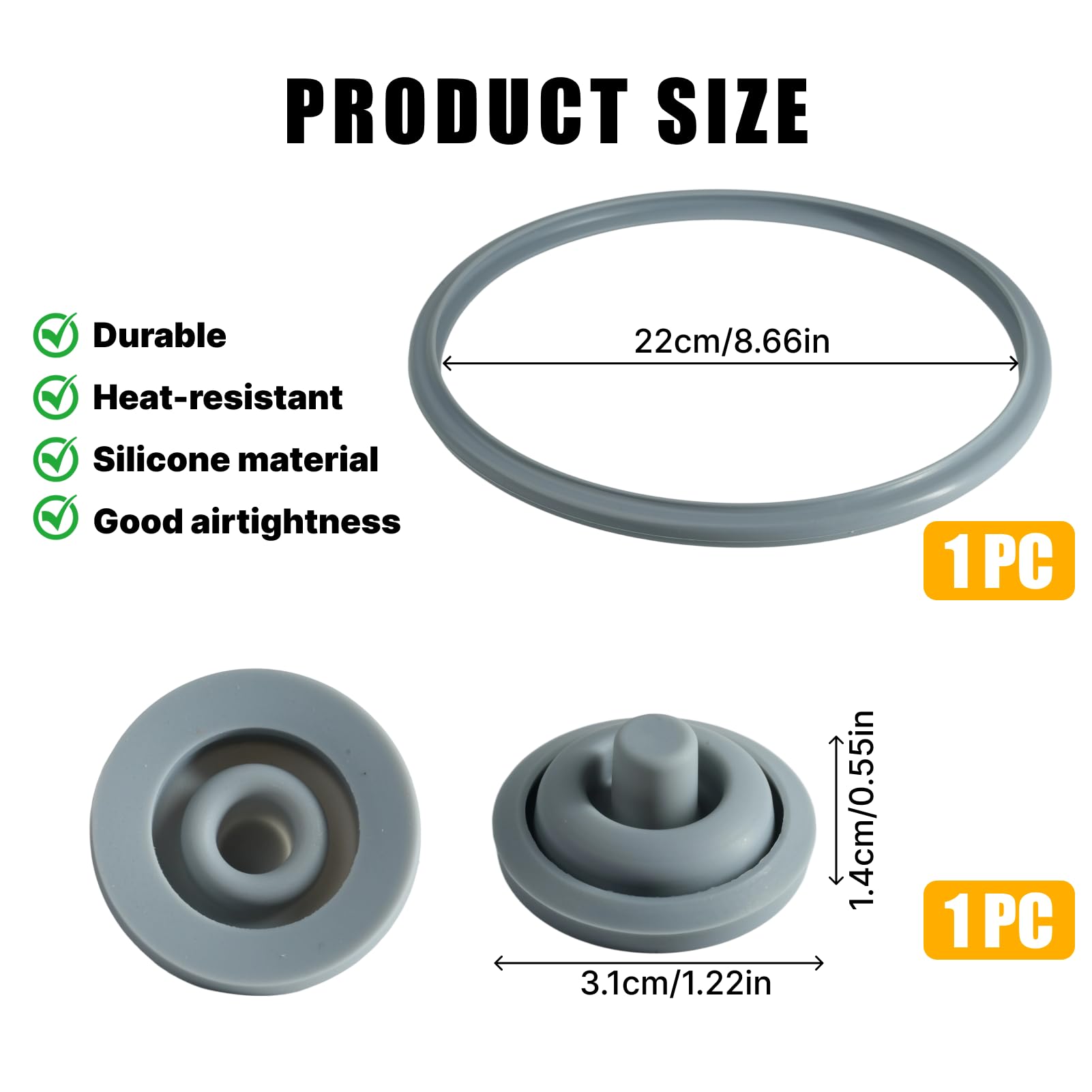 Joint Autocuiseur 22 cm Compatible avec WMF Perfect, Joint Cocotte Minute Seb 6L, en Silicone Alimentaire pour Pressure Cooker 3L/4,5L/6,5L/8,5L - 3