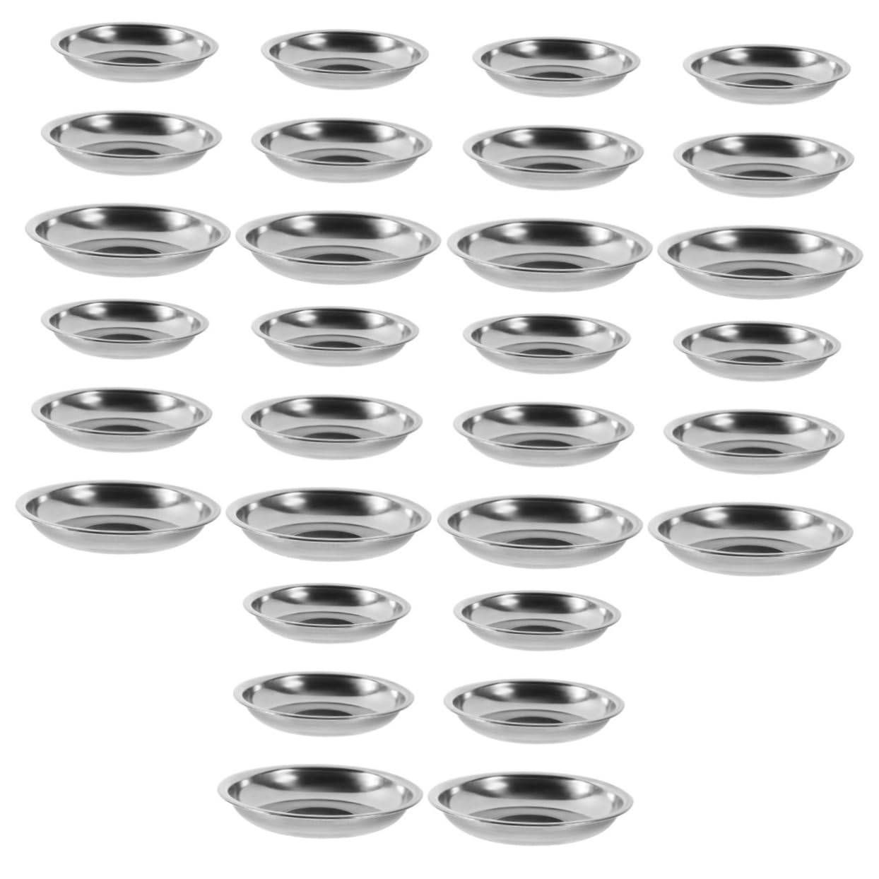 Plat inox avec bol à condiments en acier inoxydable et plat à sauce en silver