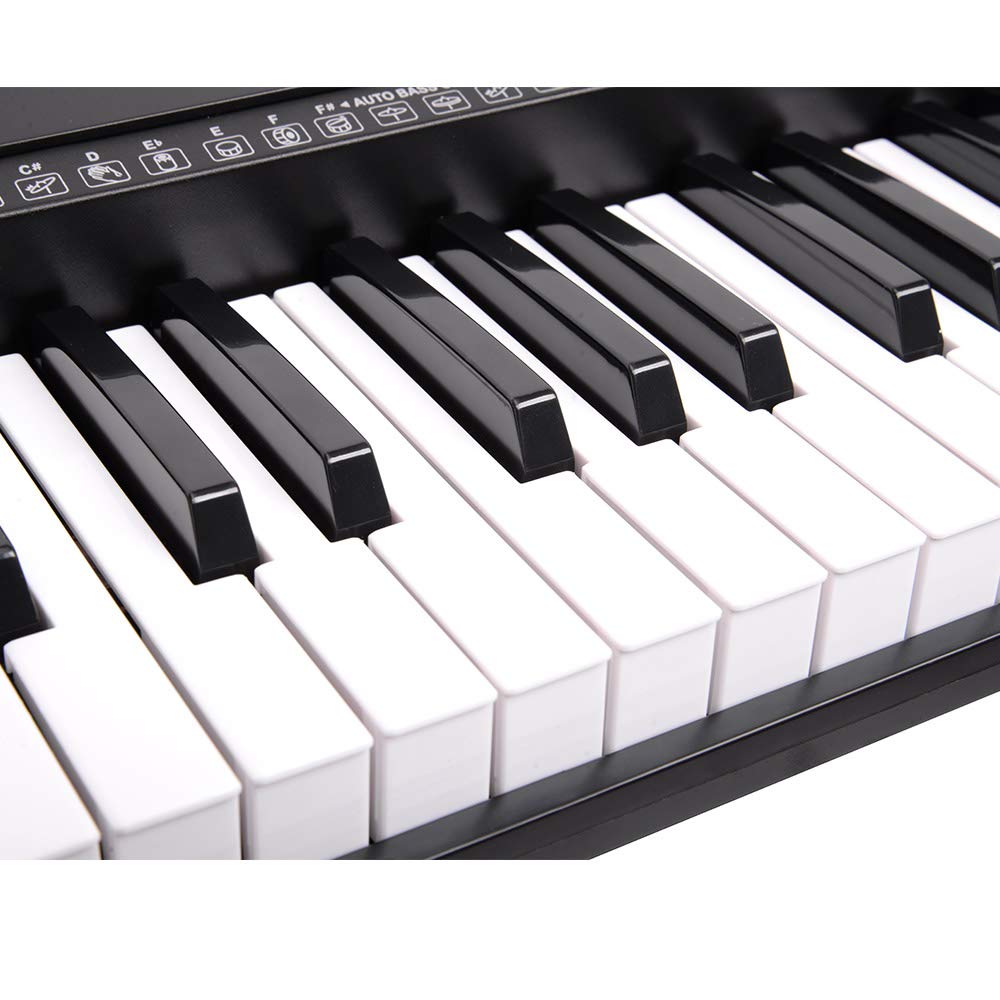 Bakaji Teclado musical piano electrónico 61 teclas piano multifunción con 255 ritmos 50 canciones preestablecidas función percusión entrada USB AUX y atril porta partitura y tablet