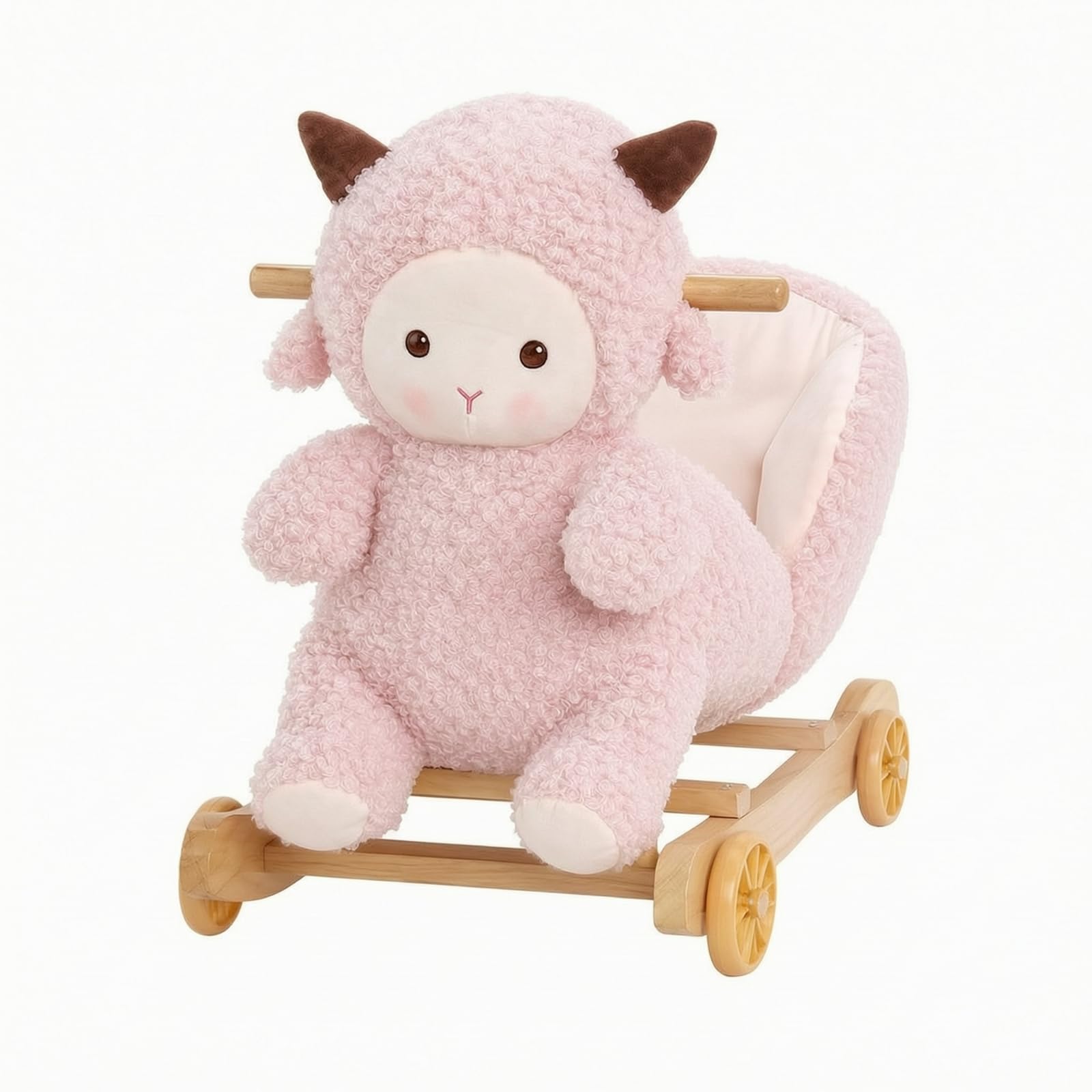 Cavalcabile Agnello in Peluche Soffice Cavalluccio a in Peluche Confortevole a Forma di Agnello per Sala Gioco, Asilo,