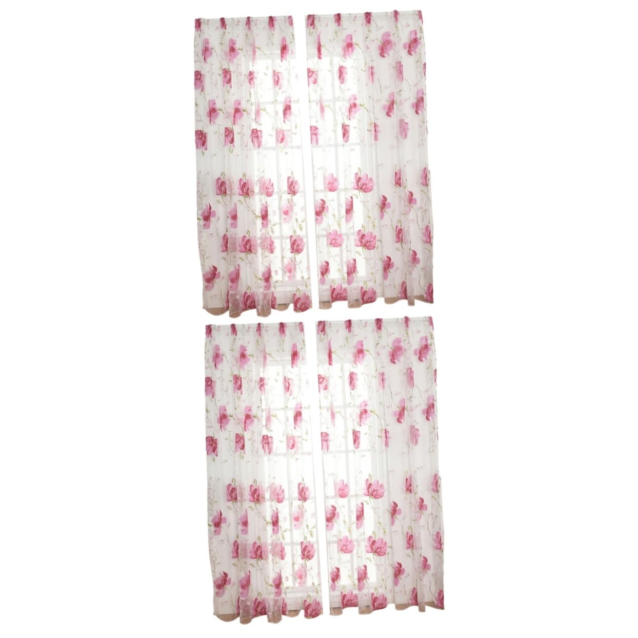 Cortinas de ventana Cabilock con 2 paneles transparentes y cenefa elegante para decoración