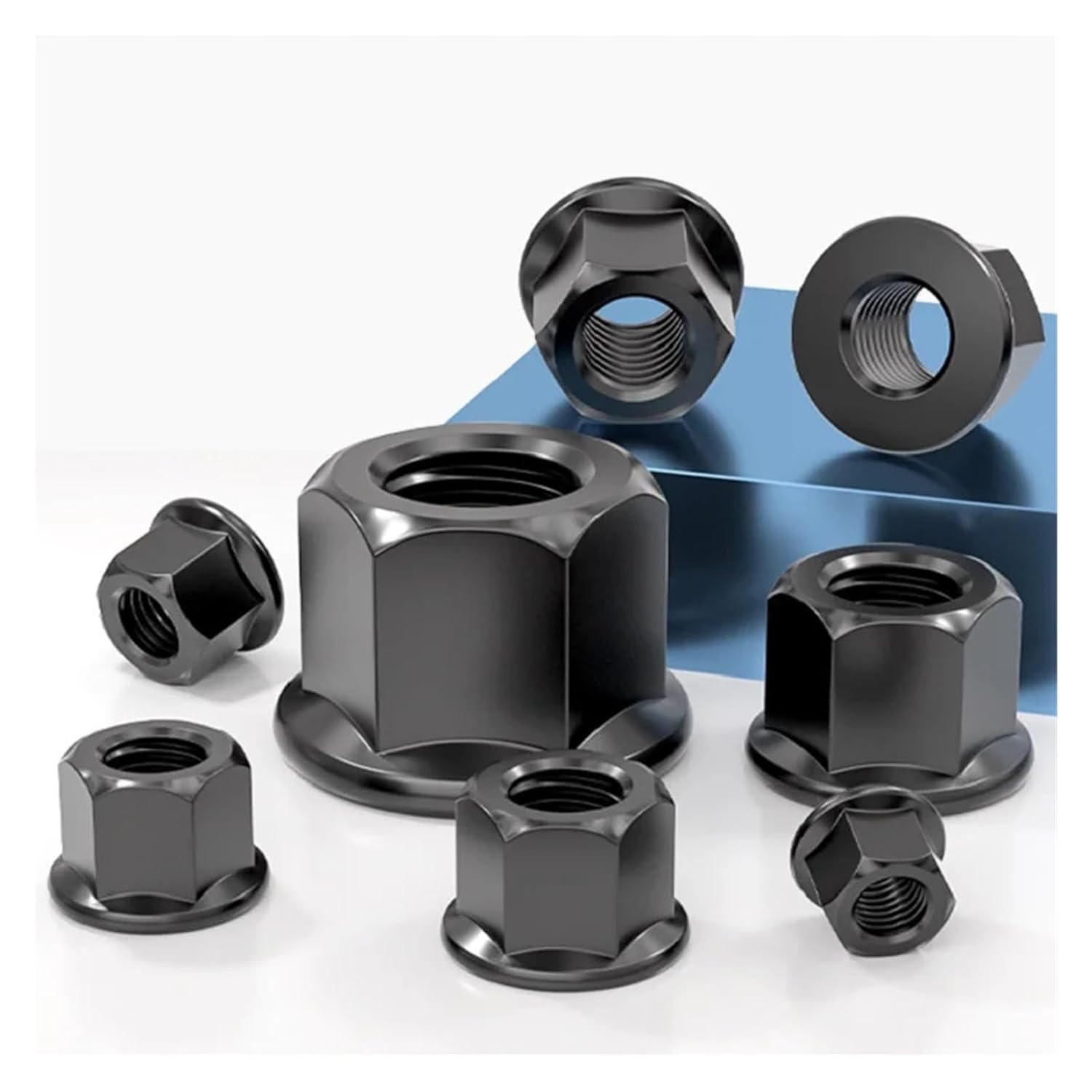 10.9Grade 45# Steel Hexagon Flange Nuts M8 M10 M12 M14 M16 M18 M20 M22 M24 M27 M30 M36 Black Hex Flange Nut(M36 1pc)