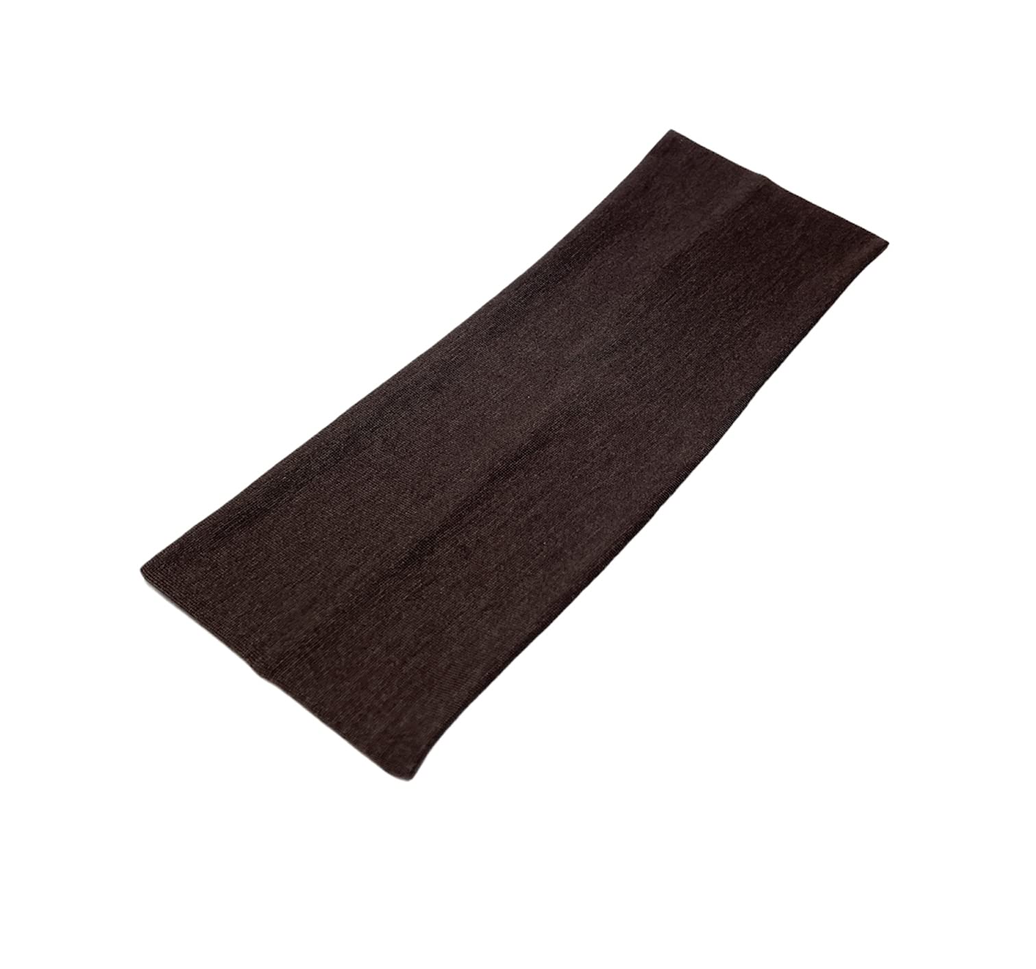 WESTEND CHOICE9 cm Wide Headbands Soft head Hand Plain Stretchy Unisex Kylie headband Bandeaux Gym Yoga Hair Band (Dark brown)