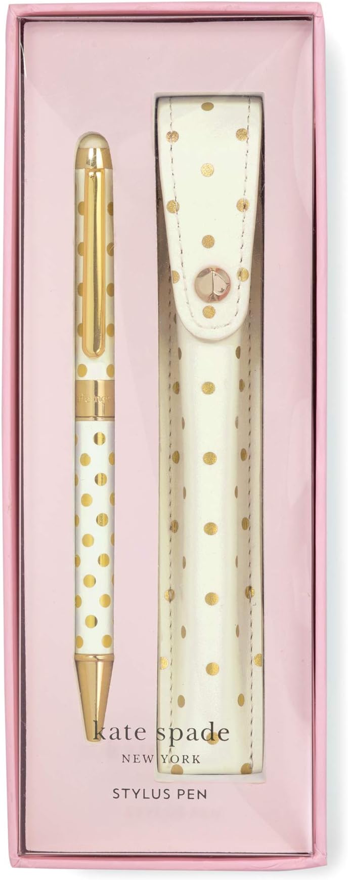 Black Ink Pen with Stylus Tip (Gold Dots)