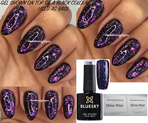 Bluesky Gel Nail Polish, Galaxy 06, Intergalactic, Glitter, 10ml (Requires Curing Under UV LED Lamp)