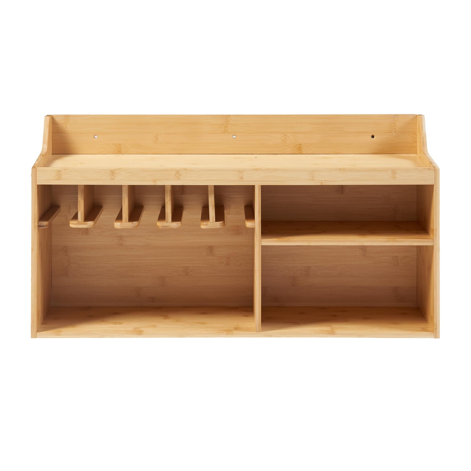 [en.casa] Werkzeug-Organizer Gjemnes Wandregal für Werkstatt mit Halterungen Werkzeugeinrichtung 86 x 25 x 45 cm Bambus Garage Werkzeughalter