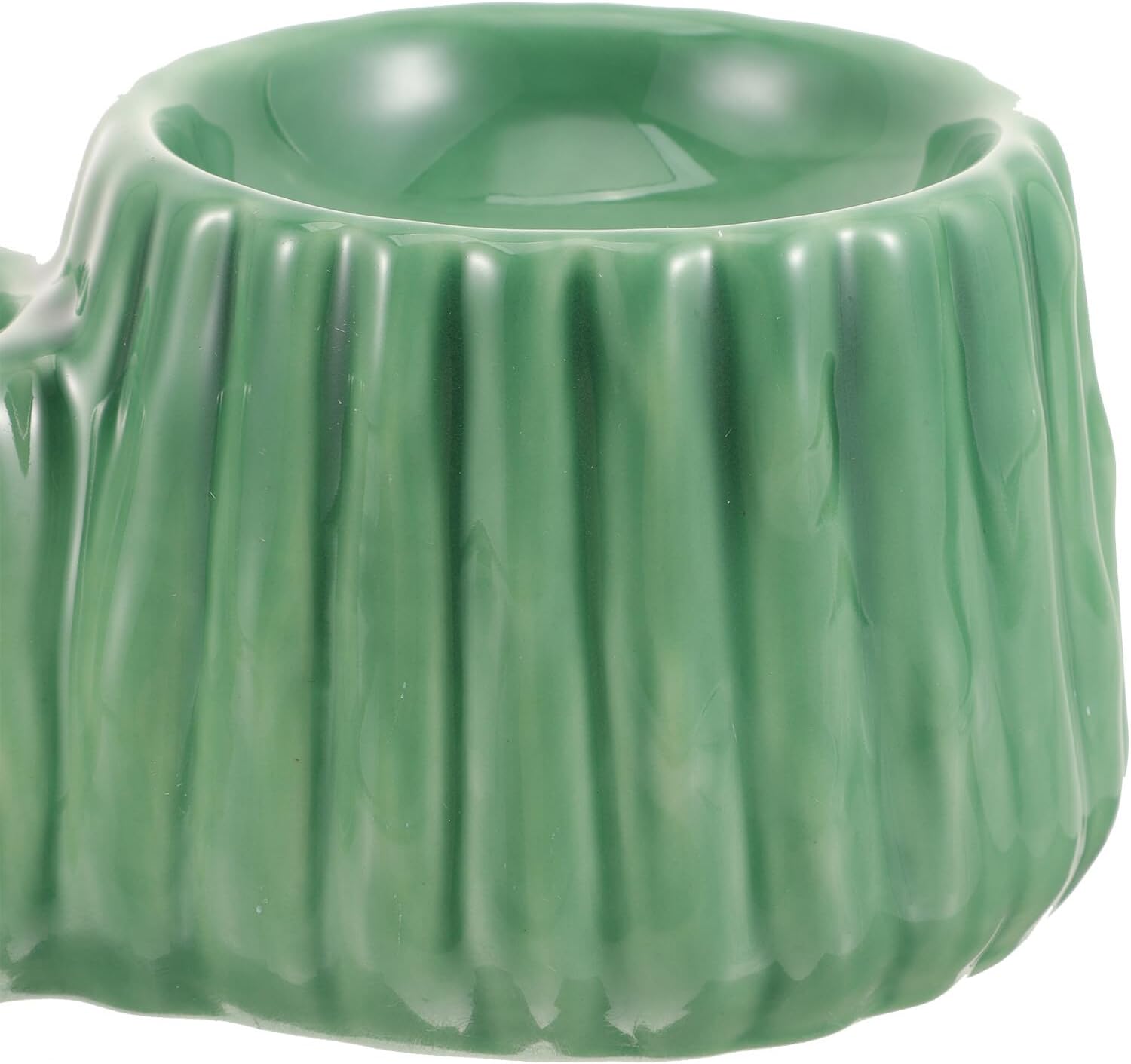 Ceramic Raised Cat Bowl and Dog Feeding Bowl Set with Neck Protection Anti-Spill Elevated Pet Food Holder for Cats and Small Dogs Green for Comfortable Feeding