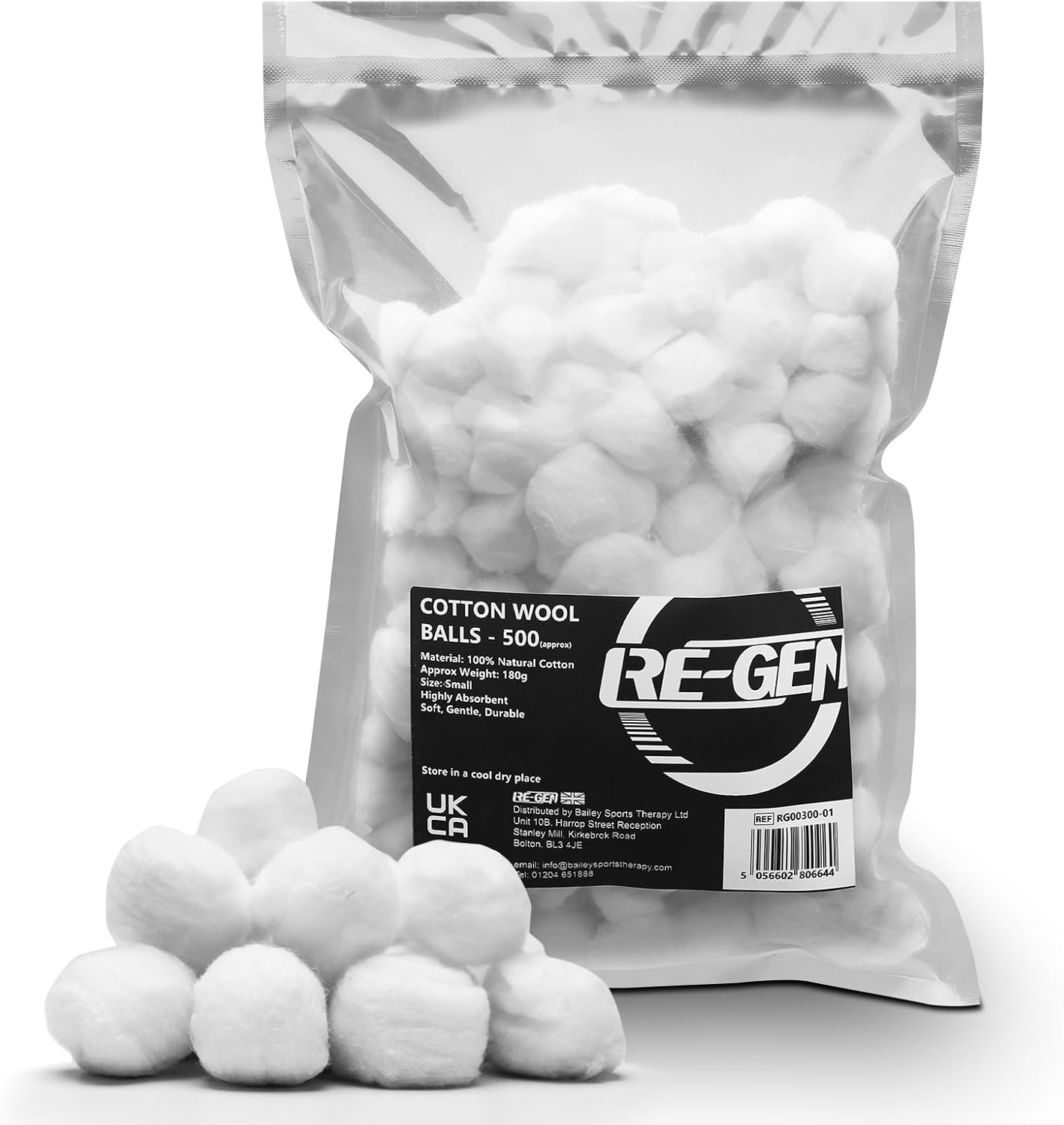 500pc Pack, REGEN 100 Natural Cotton Wool Balls Healthcare Dressing