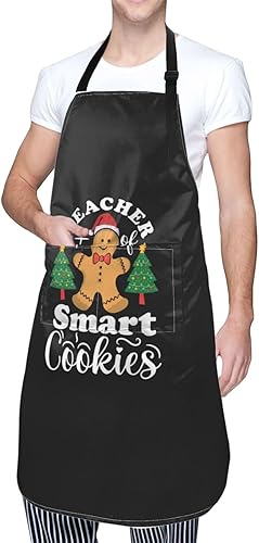 Miniatura 2 de Delantal de cuello ajustable para profesor de galletas inteligentes para hombres y mujeres con bolsillos, delantales impermeables para cocina,
