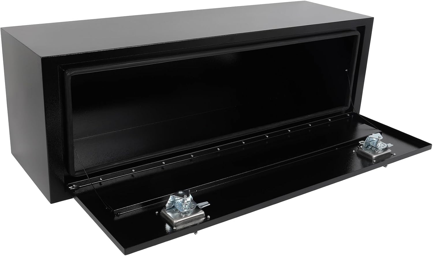 SCITOO 48" Iron Truck Bed Tool Box,Heavy Duty Crossover Storage for Most Full Size Pickups,Lockable Weatherproof Chest,Fits 48"WX16"DX16"H Truck Beds,Easy Access to Load and Unload