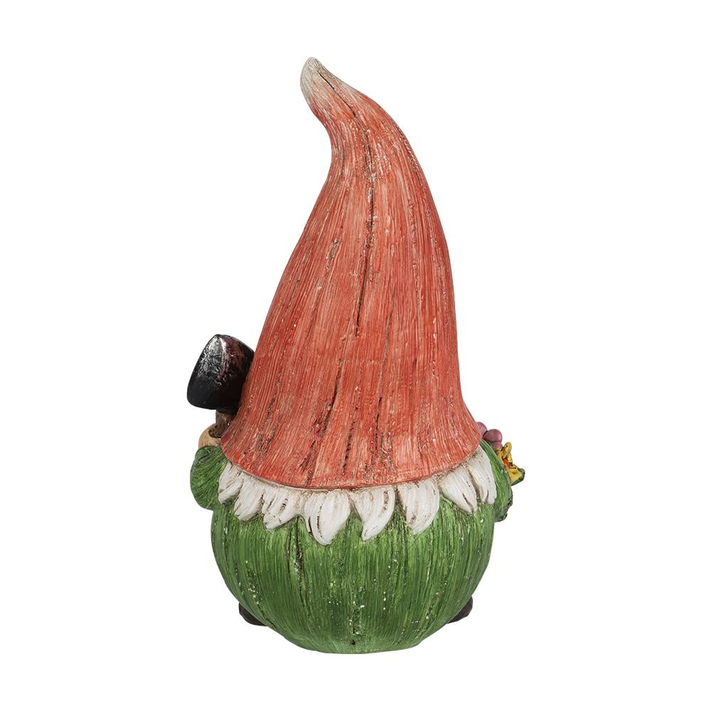 Ideen mit Herz Figura decorativa gnomo con pala | giardino | nano da giardino per esterni | altezza 21 cm | larghezza 13 cm