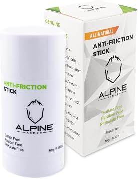 Anti Friction Stick, Skin-Friendly Natural Anti-Chafing Stick with Shea Butter, Vitamin E, Coconut Oil & More, No Sulfate, Paraben & Phthalates, Unscented Chafe Balm, 30 g/1 fl oz