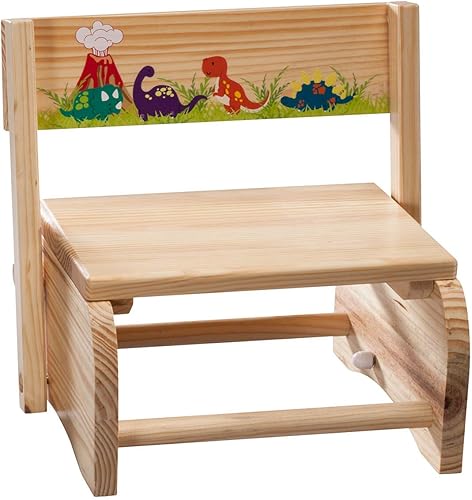 Fox Valley Traders Taburete y silla infantil 2 en 1, diseño de dinosaurio