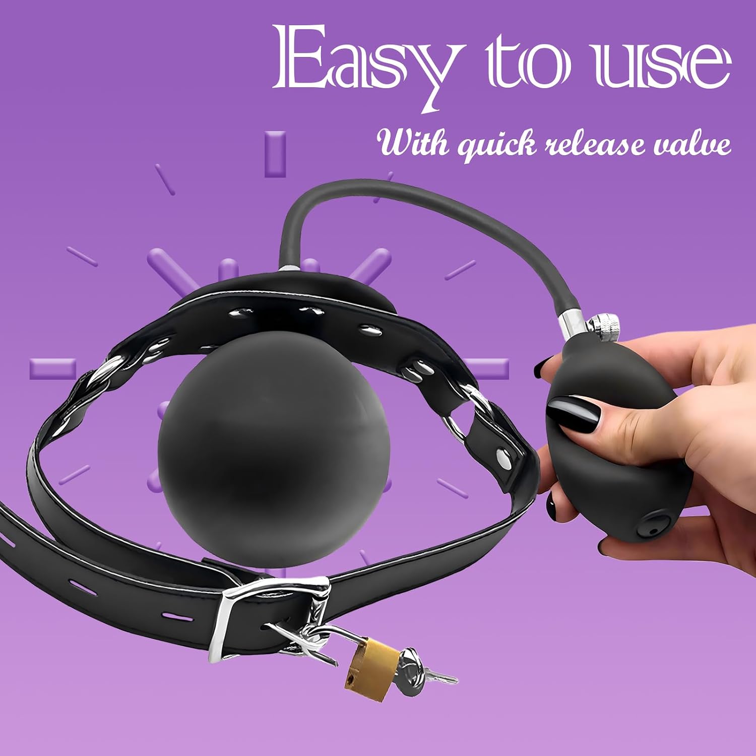Inflatable Dildo Gag Silicone Mouth Gag Bondage Gear Restraints Adjustable Strap on with Lock Open Mouth Plug Ball Bag Bondage Gags Mouth Sex Toys Adult BDSM Sex Toys for Fetish Couples Women Men
