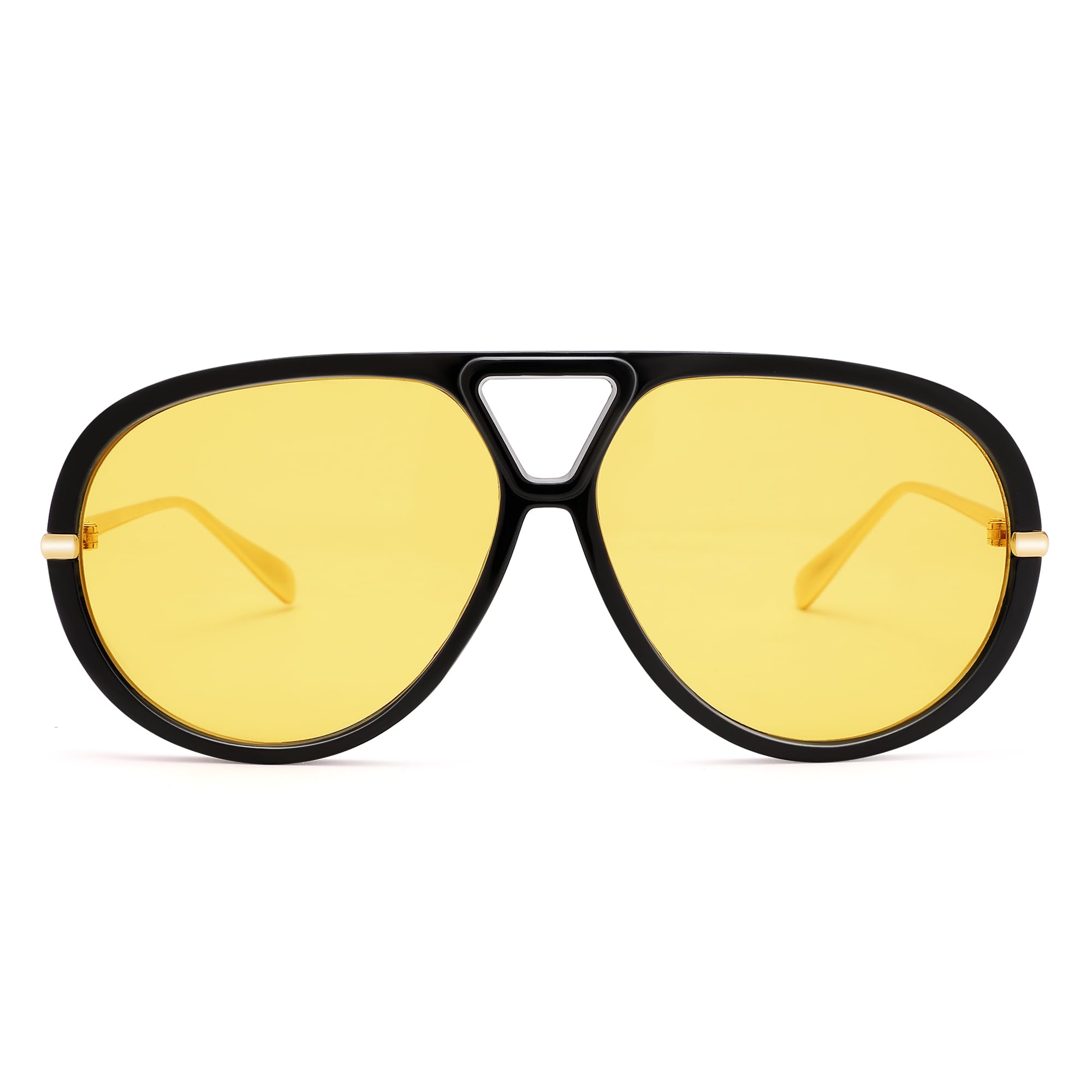 Retro Oversized Aviator Sunglasses for Women Men Trendy Round Big Sun Glasses Vintage Shield Shades UV Protection