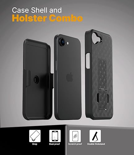 Vista 63 de MOTIVE for iPhone 15 Pro Max Case with Belt Clip, Shell Holster Combo for Apple iPhone 15 Pro Max Holster, Slim Rugged Case, Drop Shockproof